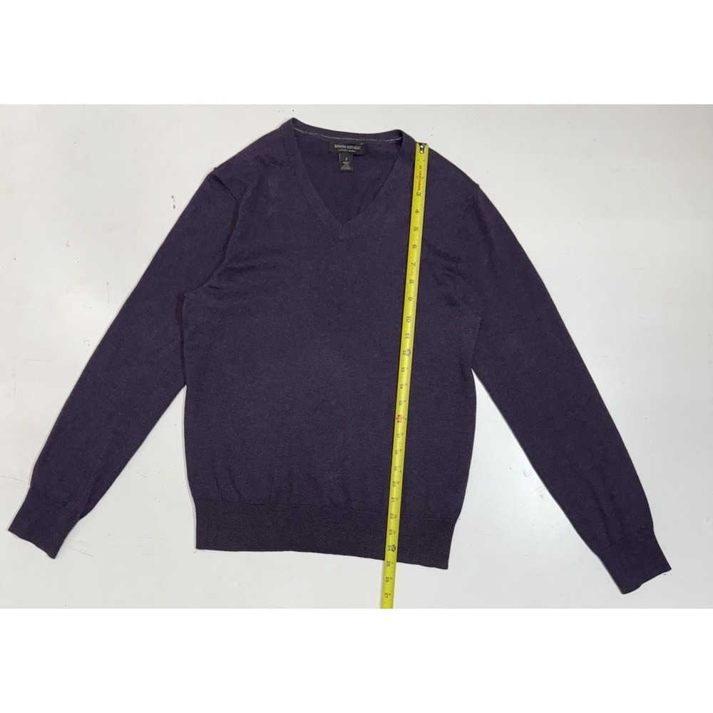 Banana Republic Luxury Blend Sweater Mens Size S Purple Preppy‎ V Neck Pullover